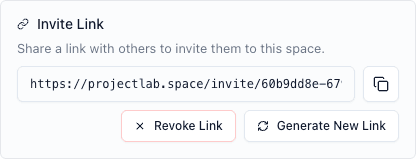 Invite link UI